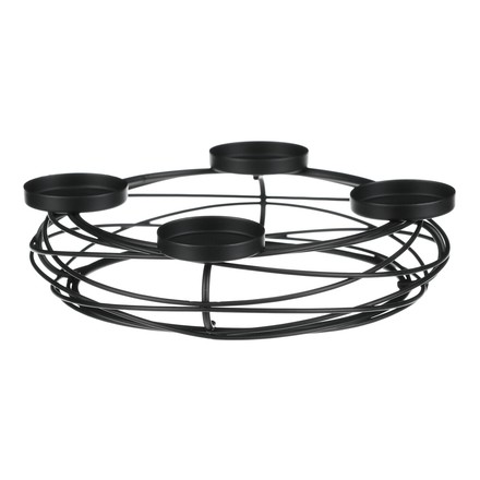 Svícen kovový Autronic adventní, barva černá JS454-BK (5)