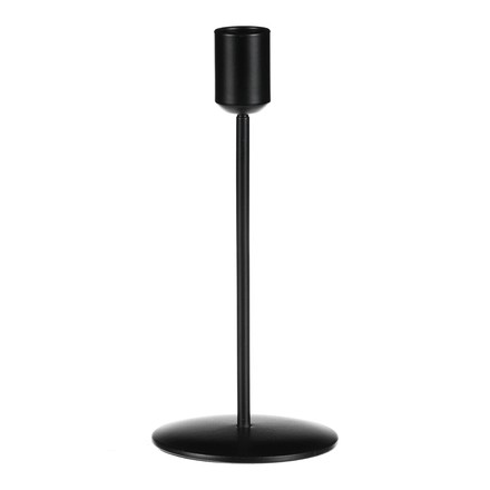 Svícen kovový na kónickou svíčku Autronic výška 18cm, černý JS451-BK