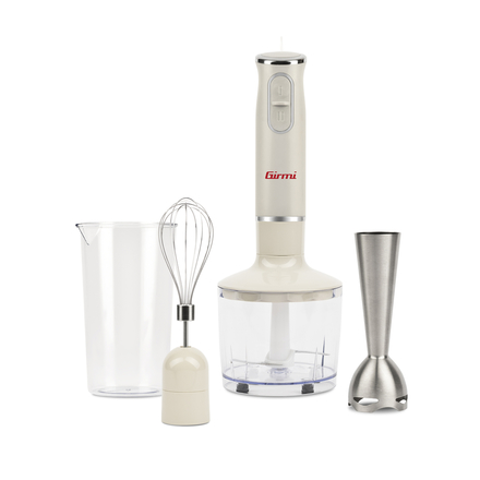 Tyčový mixér Girmi MX4201 Incanto, multifunkční 3v1 set, DC motor, prodloužená nerezová noha, nerezové čepele, 800 W