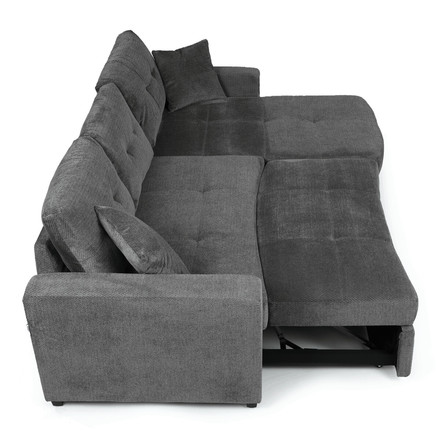 Rohová sedací souprava Autronic šedá látka, ASB-C3990 GREY2 (11)