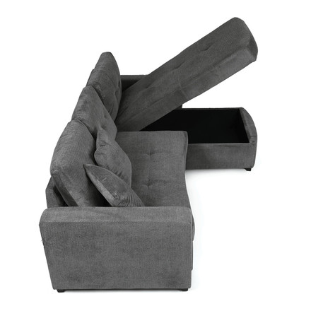 Rohová sedací souprava Autronic šedá látka, ASB-C3990 GREY2 (12)