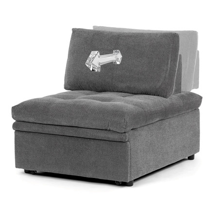 Rozkládací křeslo Autronic šedá, látka, ASB-C3410 GREY2 (6)