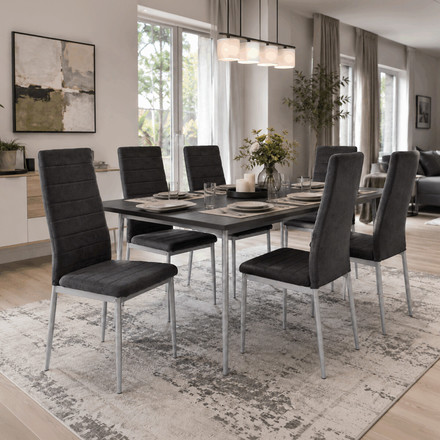 Moderní jídelní židle Autronic černá, látka, DCL-V5031 BK2 (1)