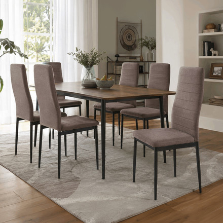 Moderní jídelní židle Autronic hnědá, látka, DCL-V5031 BR2 (1)