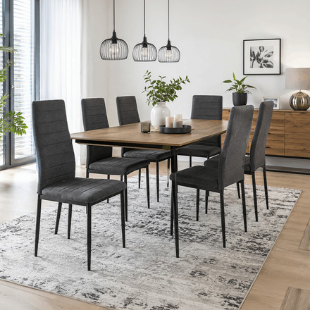 Moderní jídelní židle Autronic šedá, látka, DCL-V5031 GREY2 (1)