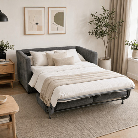 Dvoumístná rozkládací pohovka Autronic šedá, látka, ASB-C3900 GREY2