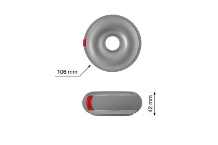 Zarážka dveřní Walteco W5720 DOORNUT 106 x 42 mm, 0,83 kg matný chrom (2)