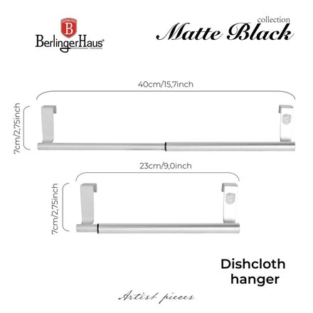 Věšák na utěrky na kuchyňskou linku Berlingerhaus BH-8820 23 - 40 cm nerez (8)