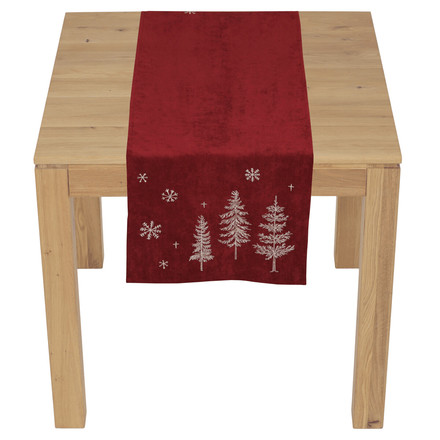 Ubrus Autronic běhoun, vánoční, červený, polyester a nylon, 40 x 140 cm (POL1249)