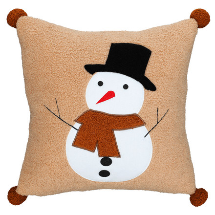 Polštář s výplní Autronic se sněhulákem, 100% polyester, 45 x 45 cm (POL1205)