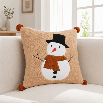 Polštář s výplní Autronic se sněhulákem, 100% polyester, 45 x 45 cm (POL1205) (1)