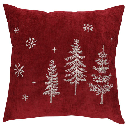 Polštář s výplní Autronic vánoční, červený, polyester a nylon, 45 x 45 cm (POL1250)