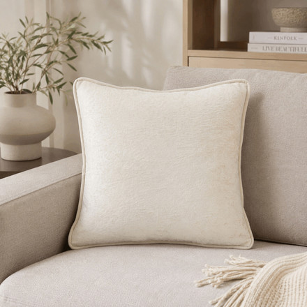 Polštář s výplní Autronic bílý s lemováním, 100% polyester, 45 x 45 cm (POL1242) (1)