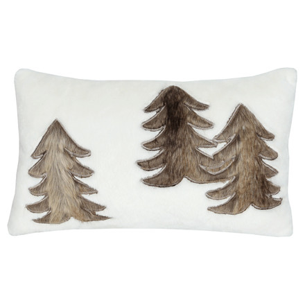 Polštář s výplní Autronic bílý se stromky, 100% polyester, 50 x 30 cm (POL1232)