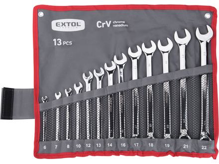Klíče očkoploché Extol Premium 8816047 EXTRA dlouhé, sada 13ks, 6-22mm, CrV