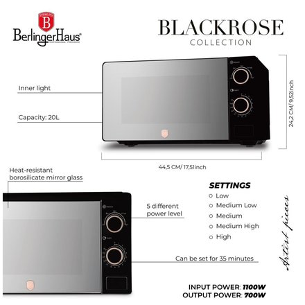 Mikrovlnná trouba Berlingerhaus BH-9900 20 l Black Rose Collection (6)