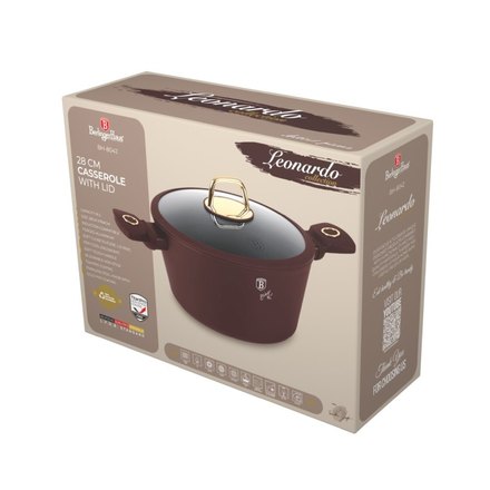 Kastrol s titanovým povrchem a poklicí Berlingerhaus BH-8042 28 cm Leonardo Collection (2)