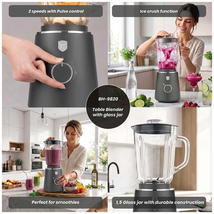 Stolní mixér Berlingerhaus BH-9820 1000 W se skleněnou nádobou 1,5 l Antracit Collection (1)