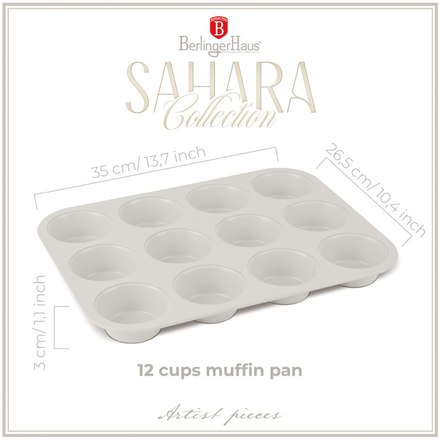 Forma na muffiny s nepřilnavým povrchem Berlingerhaus BH-7948 12 ks Sahara Collection (3)