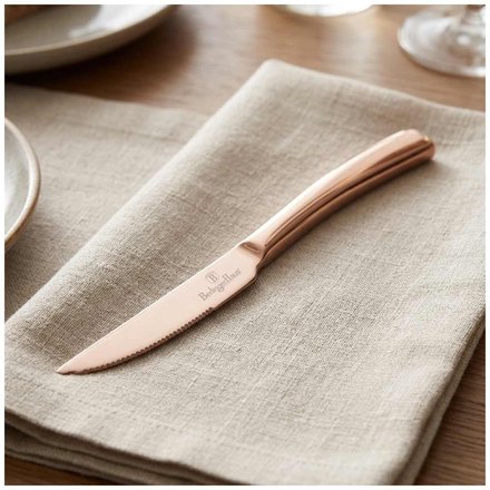 Sada příborů se steakovým nožem Berlingerhaus BH-3087 42 ks nerez leštěný povrch Rosegold Collection (5)