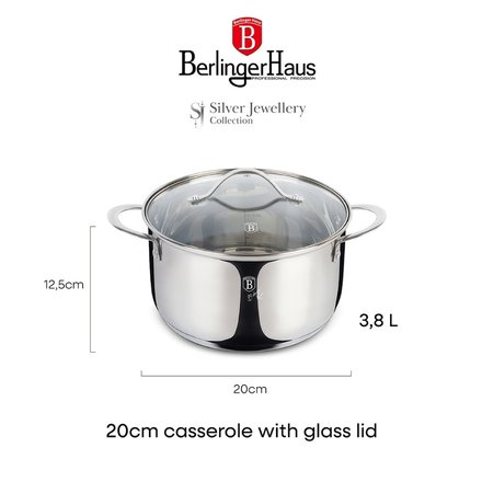 Hrnec s poklicí Berlingerhaus BH-6586 20 cm nerez Silver Jewellery (5)