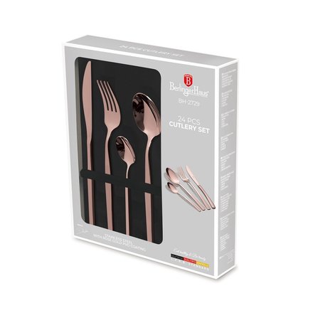 Sada příborů Berlingerhaus BH-2729 24 ks nerez leštěný povrch Rosegold Collection (1)