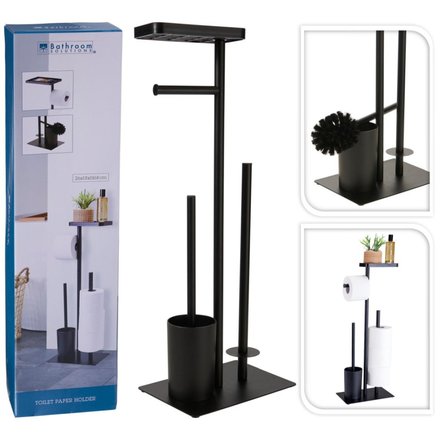 WC sada Bathroom Solutions KO-C80800070 kov/plast 26 × 18 × 68 cm černá (2)
