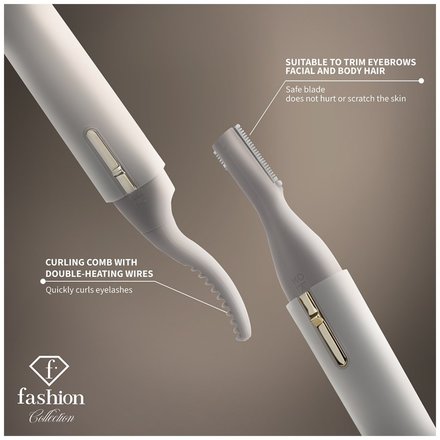 Vyhřívaná kulma na řasy a zastřihovač obočí BerlingerHaus FTV-0135 2v1 Cream Gold Collection (8)