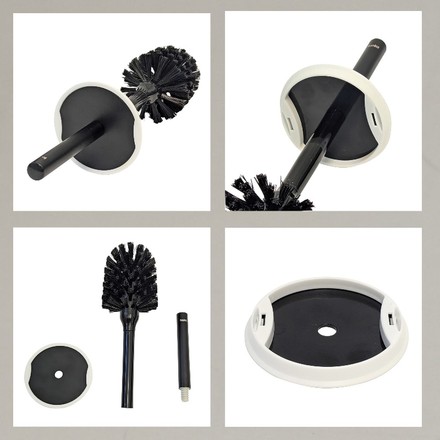 WC sada Kela KL-24321 Milos plast průměr 9,5 x 36,5 cm černá / bílá (1)