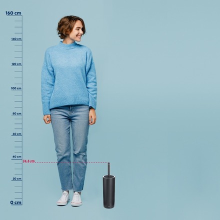WC sada Kela KL-24321 Milos plast průměr 9,5 x 36,5 cm černá / bílá (2)