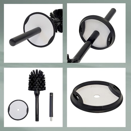 WC sada Kela KL-24316 Milos PP plast průměr 9,5 x 36,5 cm bílá / černá (1)