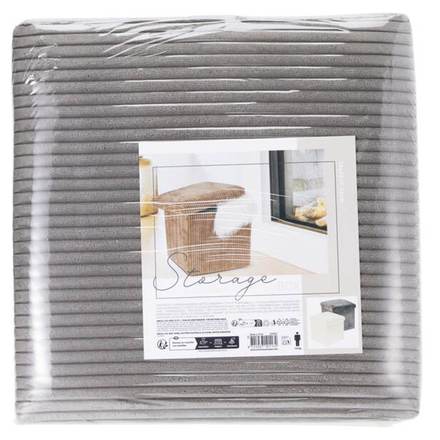 Taburet s úložným prostorem Homestyling KO-170500420bezo 38 cm krémová (2)