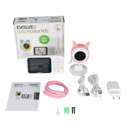 Dětská chůvička Evolveo Baby Monitor N35 růžová (11)