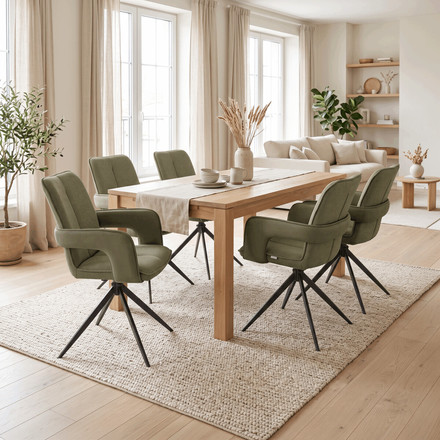 Moderní jídelní židle Autronic otočná 180, zelená, látka, DCH-F1146 GRN2 (1)