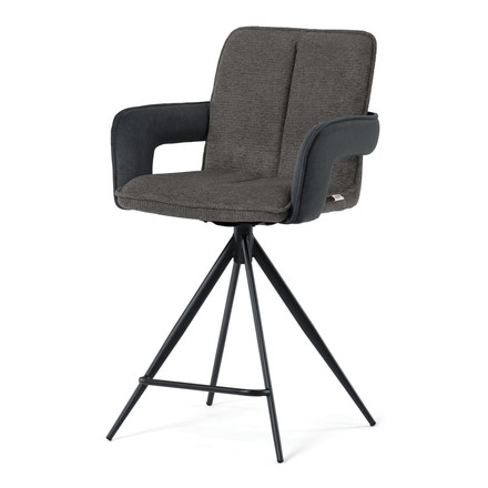 Barová židle Autronic otočná 180, šedá, látka, AUB-F1146 GREY2