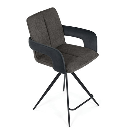 Barová židle Autronic otočná 180, šedá, látka, AUB-F1146 GREY2 (9)