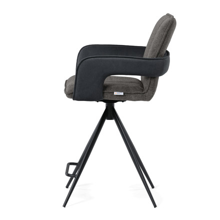 Barová židle Autronic otočná 180, šedá, látka, AUB-F1146 GREY2 (3)
