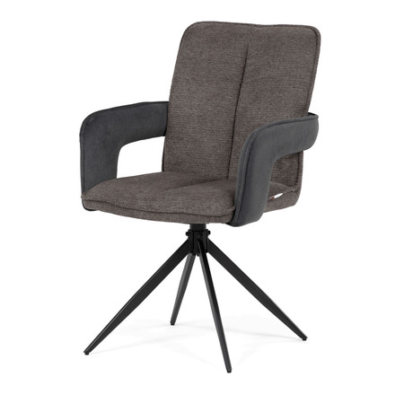 Moderní jídelní židle Autronic otočná 180, šedá, látka, DCH-F1146 GREY2