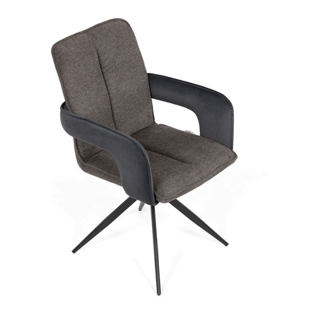 Moderní jídelní židle Autronic otočná 180, šedá, látka, DCH-F1146 GREY2 (9)