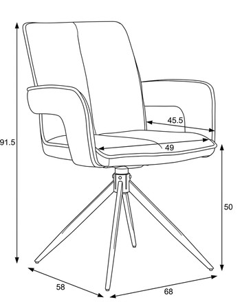Moderní jídelní židle Autronic otočná 180, šedá, látka, DCH-F1146 GREY2 (13)