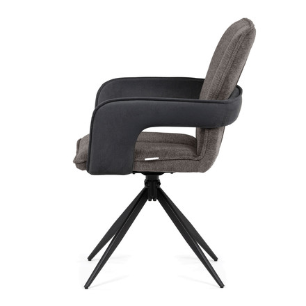 Moderní jídelní židle Autronic otočná 180, šedá, látka, DCH-F1146 GREY2 (3)
