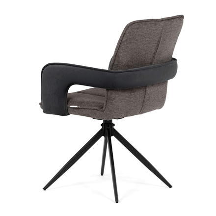 Moderní jídelní židle Autronic otočná 180, šedá, látka, DCH-F1146 GREY2 (4)