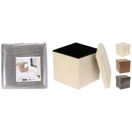 Taburet s úložným prostorem Homestyling KO-170500420seda 38 cm šedá (1)
