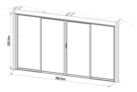 Posuvná zástěna pro pergoly G21 posuvná zástěna 3,7x2 m pro pergoly Austin (8)