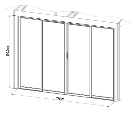 Posuvná zástěna pro pergoly G21 posuvná zástěna 2,8x2 m pro pergoly Austin (8)