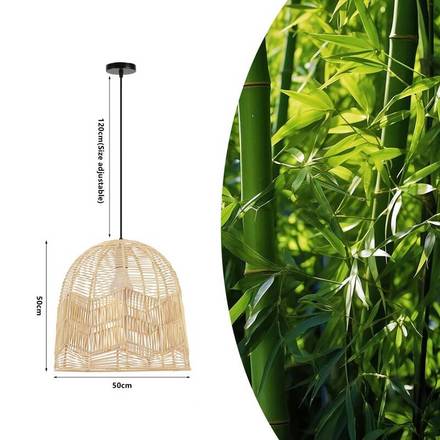 Závěsné svítidlo Immax (08263L) BOHO PELO D50cm, E27, přírodní ratan (2)