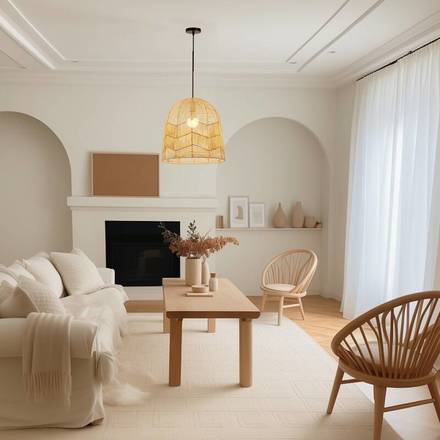 Závěsné svítidlo Immax (08263L) BOHO PELO D50cm, E27, přírodní ratan (4)
