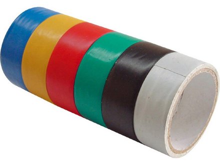 Pásky izolační  Extol Craft (9550) PVC, sada 6ks, 19mm x 18m (3m x 6ks), tloušťka 0,13mm, 6 barev