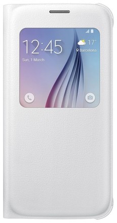Pouzdro na mobil Samsung EF-CG920PW Flip S-View Galaxy S6, White