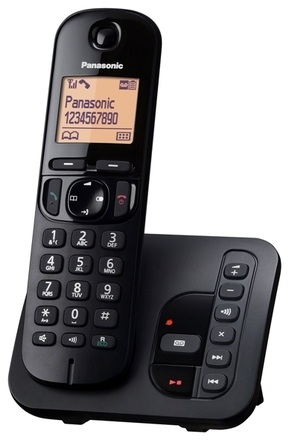 Stolní bezdrátový telefon Panasonic KX TGC220FXB se záznamníkem (černý)